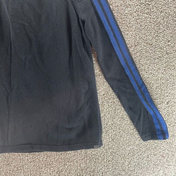 Eddie Bauer Sweater Adult XLT Black Blue Stripe Heavy Knit Pullover 1/4 Zip Mens - Picture 4 of 11